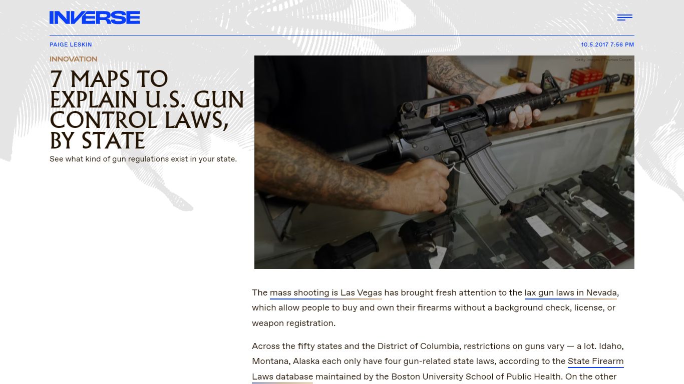 7 Maps to Explain U.S. Gun Control Laws, By State - Inverse