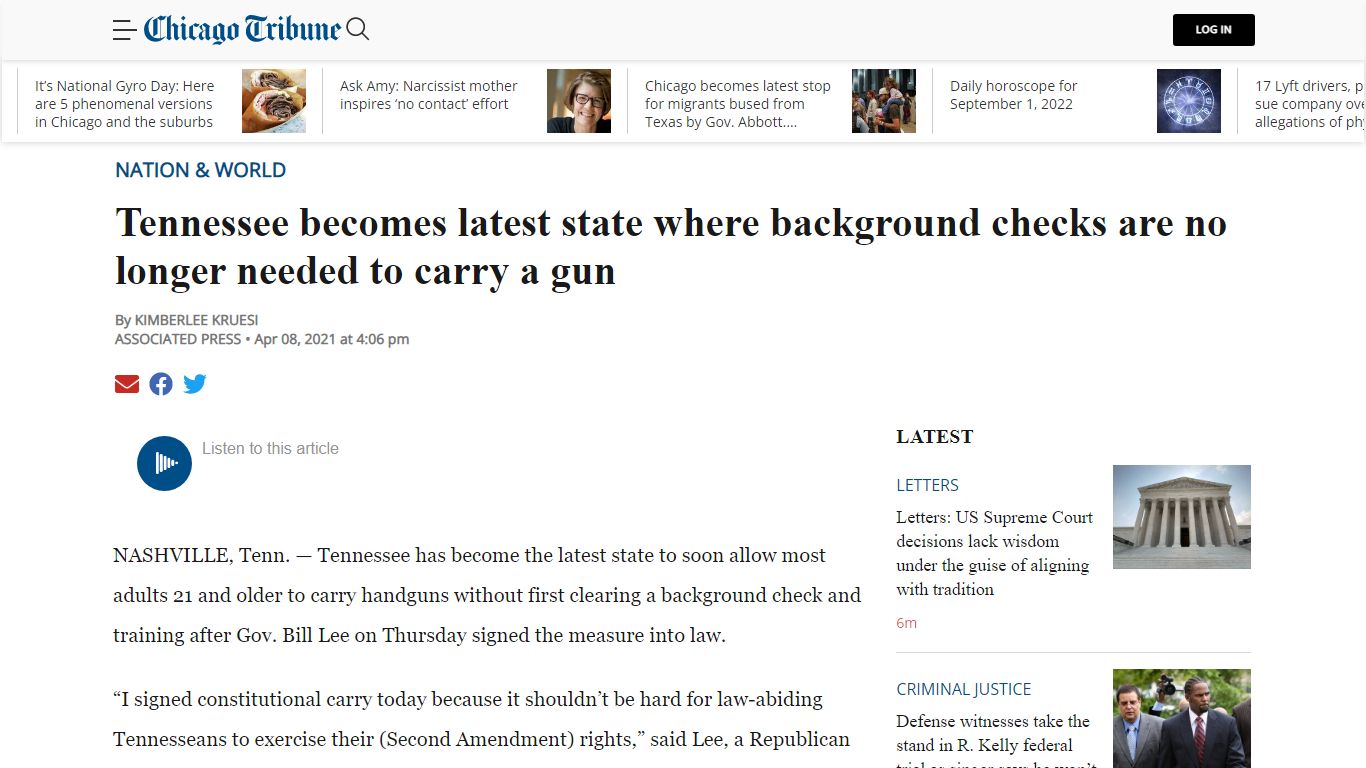 Background checks no longer required for Tennessee gunowners